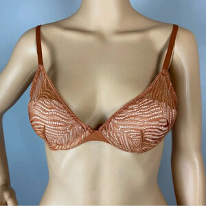 Victoria's Secret 34A Very Sexy Burnt Orange Push-Up Bra Padded Underwire Lace